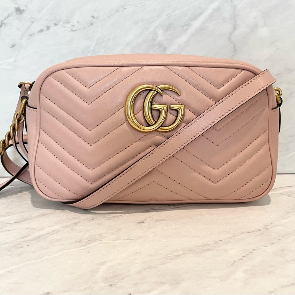 Gucci GG Marmont Matelassé Crossbody Small Pink
